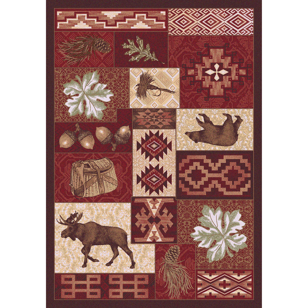 Beer Creek Lodge Area Rug - Red