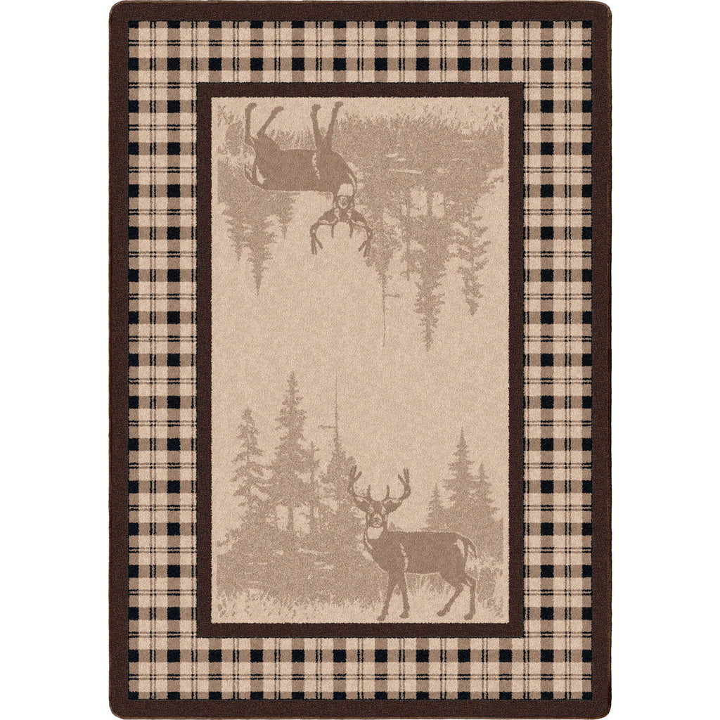 Dapper Whitetail Cabin/Lodge Area Rug - Suede