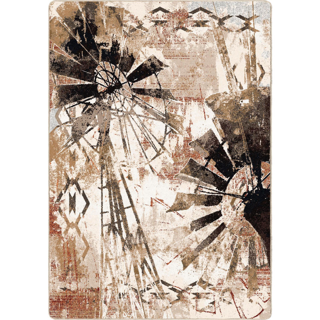 Painted Windmill Western Area Rug - Gouache