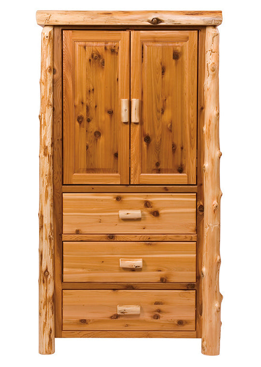 Fireside Lodge Cedar Log 3 Drawer Armoire - Thumbnail 2