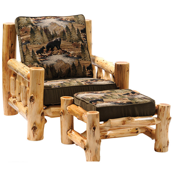 Fireside Lodge Cedar Log Frame Lounge Chair Western Passion