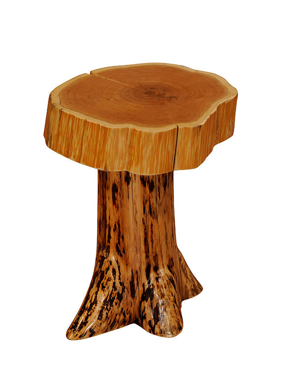 Solid wood tree discount stump end table