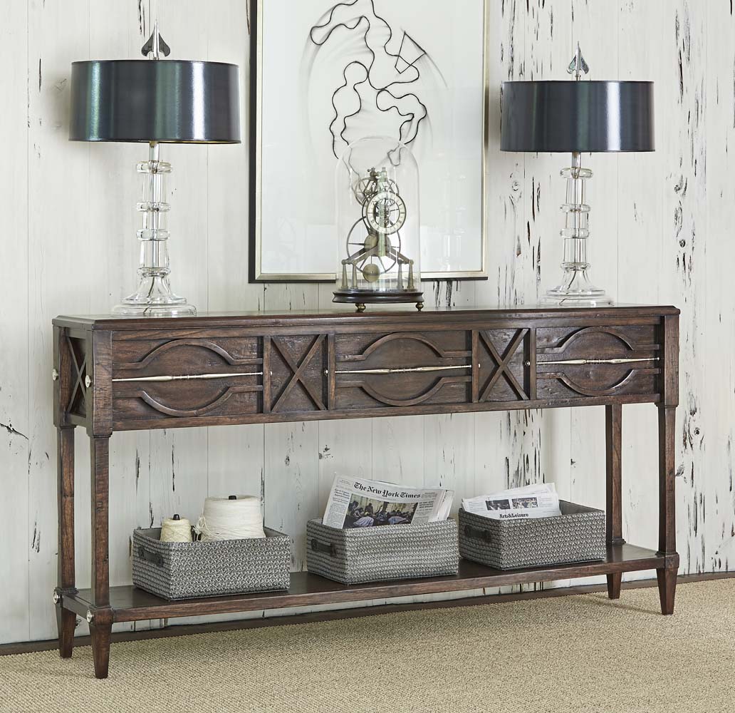 Spindle Distressed Console Table – Western Passion