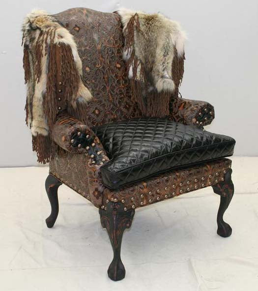 Old Hickory Tannery Midnight Traveler Wing Chair
