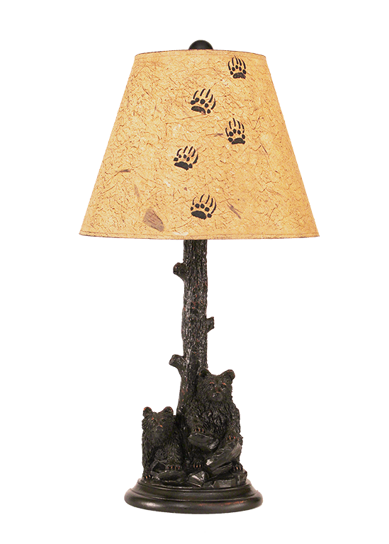 2 bear cubs in tree table lamp