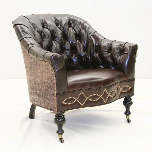 Old Hickory Tannery Walnut Brown Leather Chair