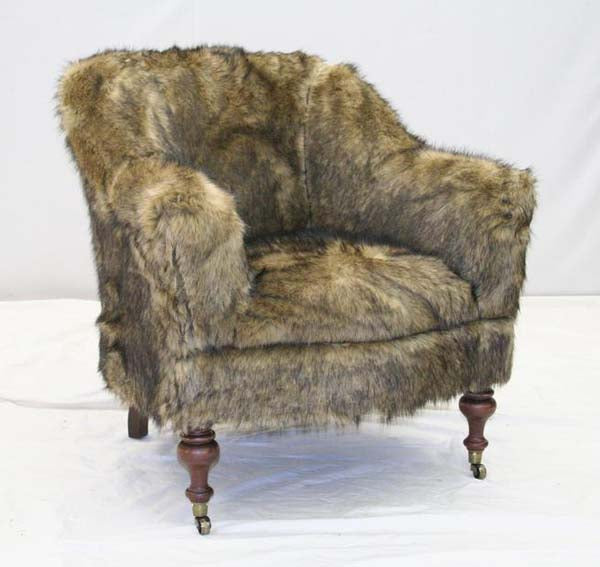 Old Hickory Tannery Coyote Fur Accent Chair