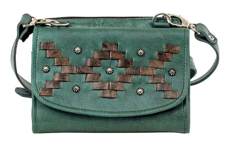 Tribal Weave Small Crossbody Bag Wallet Turquoise Western Passion
