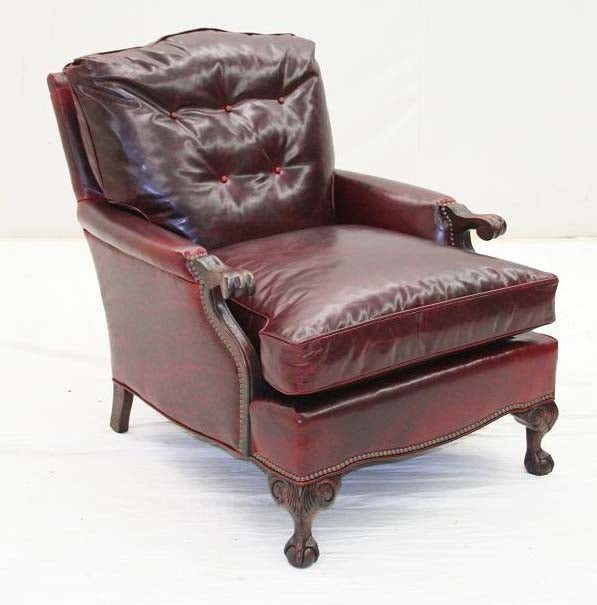 Old Hickory Tannery Red Leather Club Chair Western Passion