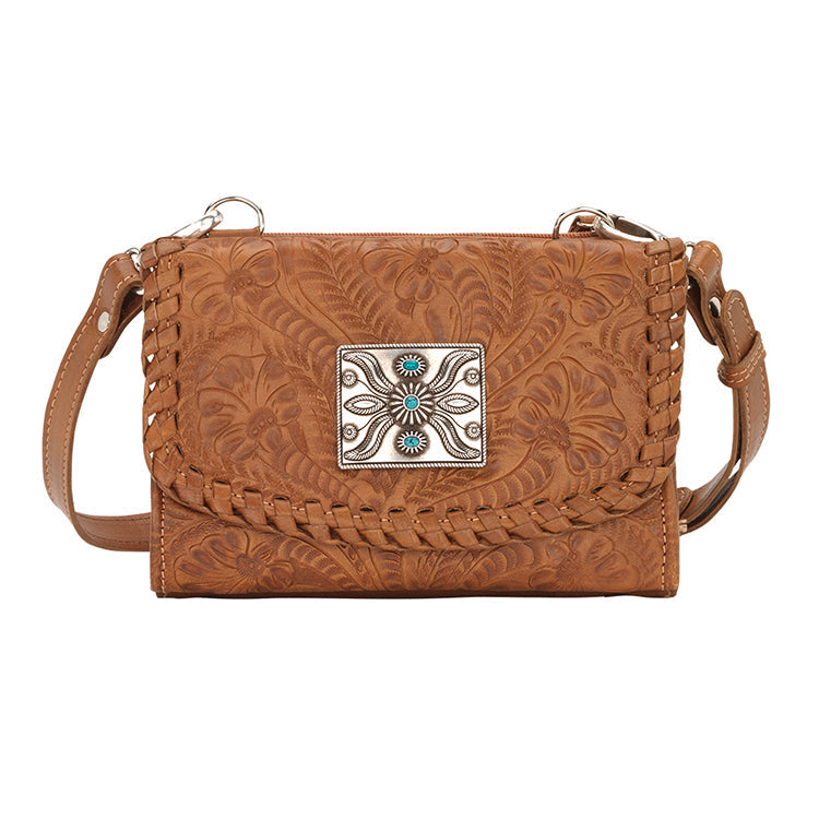 American Darling | Tooled Leather Purse Strap, Tan