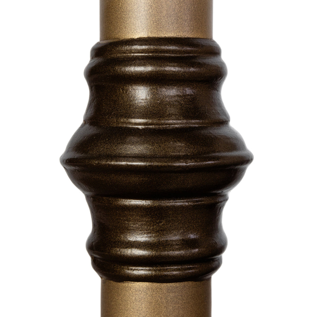 close up of details on bed frame