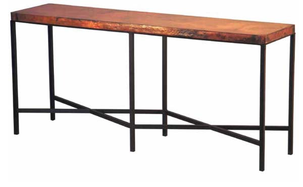 Copper Top Iron Console Table