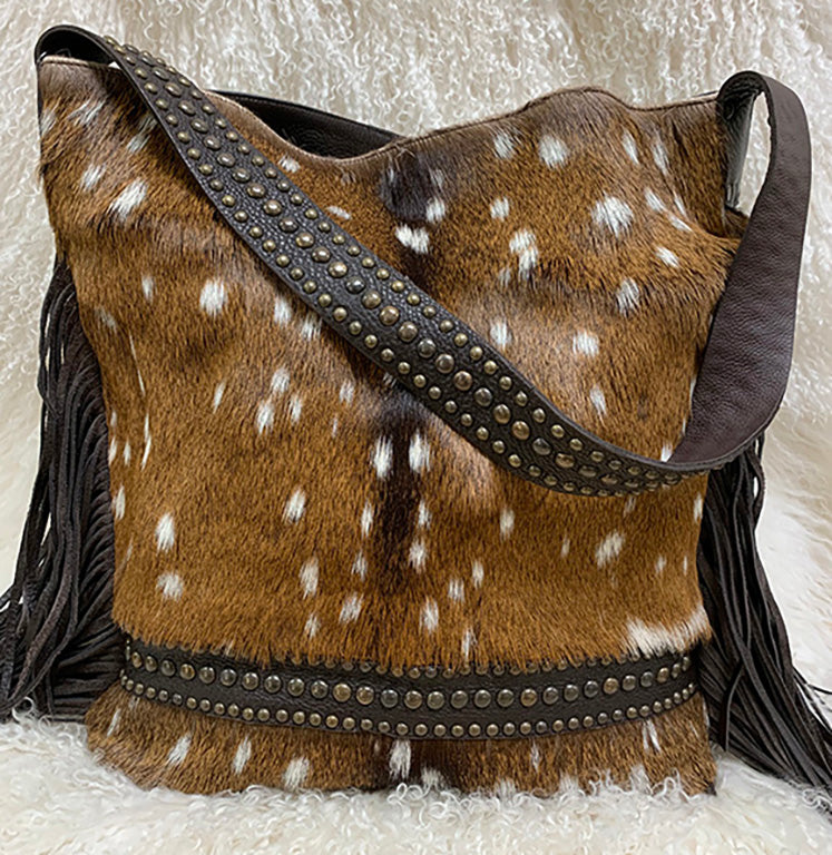  Exotic Axis Deer Hide Print Tote Bag : Clothing, Shoes & Jewelry