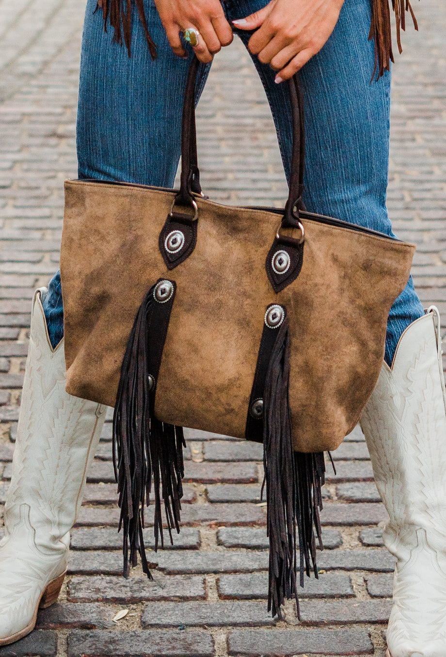 Camel Suede Simple Tote