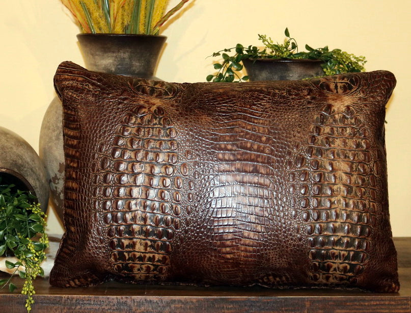 Alligator Accent Pillow – Western Passion