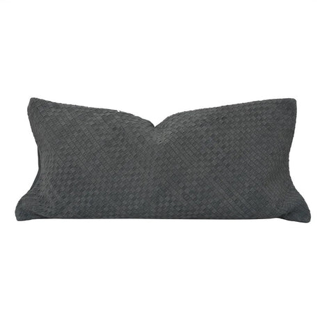 Black Suede Leather Lumbar Pillow Design – Western Passion display picture 1