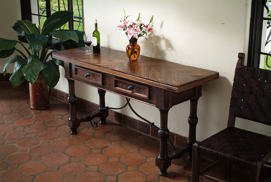 Portofino Herringbone Console Table Western Passion