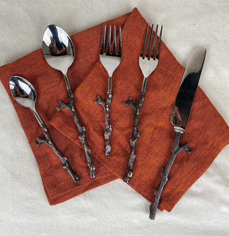 Stainless Lodge Flatware, Rustic Tableware