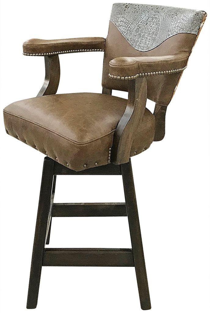 Axis Hide Swivel Barstool  side