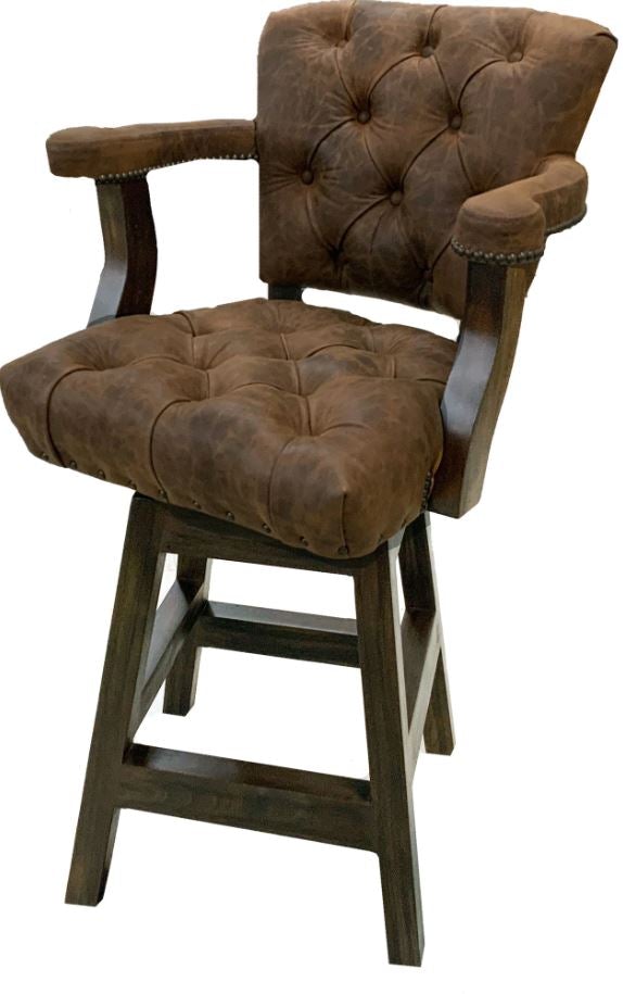 Axis Hide Tufted Pecan Swivel Barstool