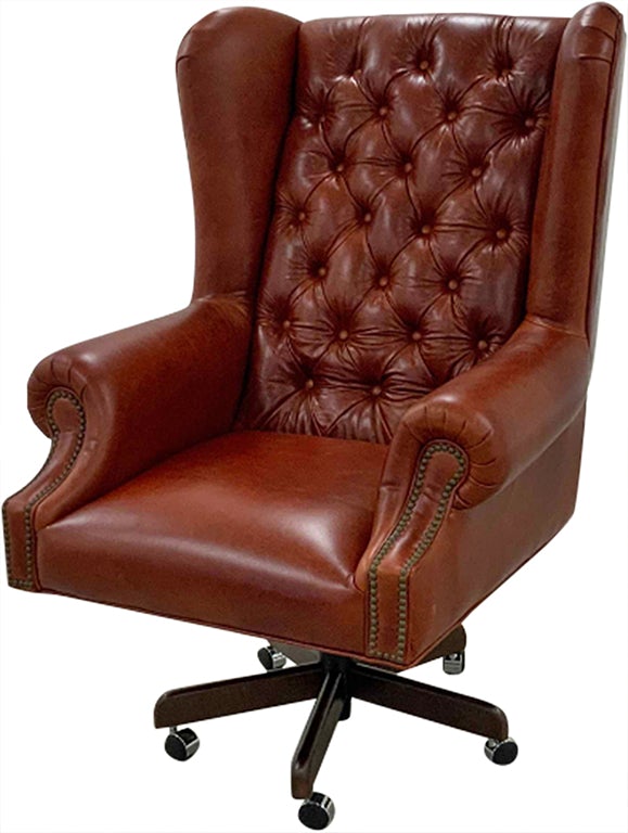 Grunde båd mest Crimson Red Leather Executive Office Chair – Western Passion