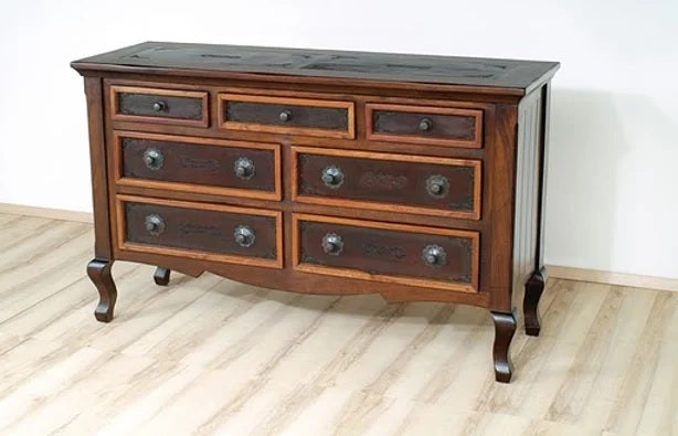 Frederico Carved Leather Dresser Frederico Carved Leather Dresser
