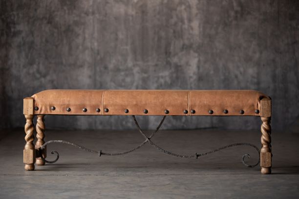 Saddle leather bench discount
