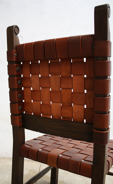 Taurino Leather Strap Dining Chairs Set of